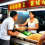 **Prompt:** A Malaysian small business owner (e.g., a "nasi lemak" stall owner or a coffee shop manager) subtly observing and interacting with diverse, happy customers in a bustling local market or a cozy "kopitiam" setting. The scene emphasizes genuine human connection and the understanding of customer behavior beyond just sales, with authentic local food or drinks visible. Soft, inviting lighting, capturing the essence of Malaysian community and entrepreneurship.