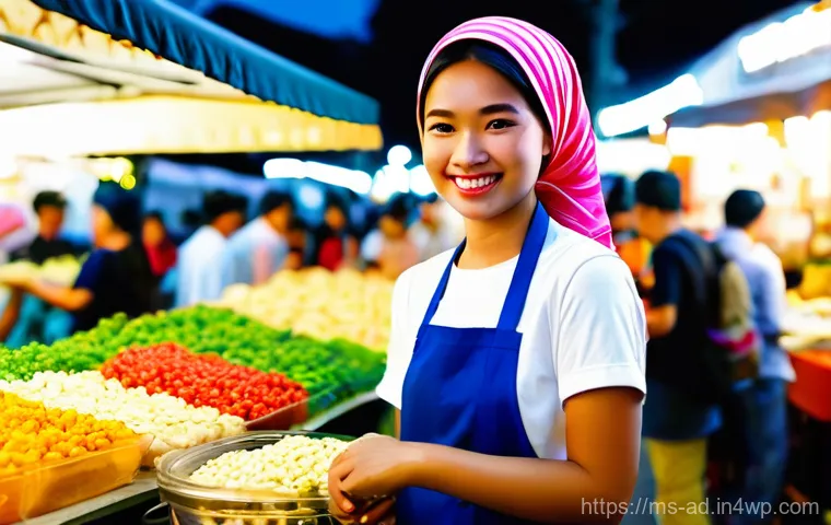 마이크로 프랜차이즈와 국제 시장 진입 - **Prompt 1: A Thriving Micro-Entrepreneur at a Malaysian Night Market**
    "A vibrant and bustling ...