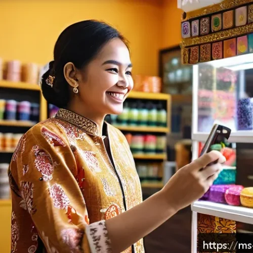 마이크로 프랜차이즈와 고객 커뮤니티 구축 - A warm and inviting small business scene in Malaysia featuring a micro franchise owner sending a per...